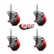 Service Caster 35 Inch Red Polyurethane Wheel Swivel 58 Inch Threaded Stem Caster Set with Brake SCC SCC-TS20S3514-PPUB-RED-TLB-58212-4 - alternate 3